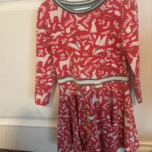 Mini Boden Red and White Animal Print Dress